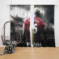 Paul Pogba Quick United Sports Player Window Curtain