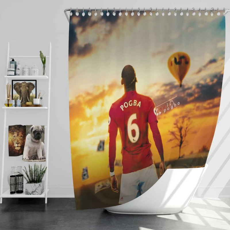 Paul Pogba Ready Premier League Footballer Player Shower Curtain