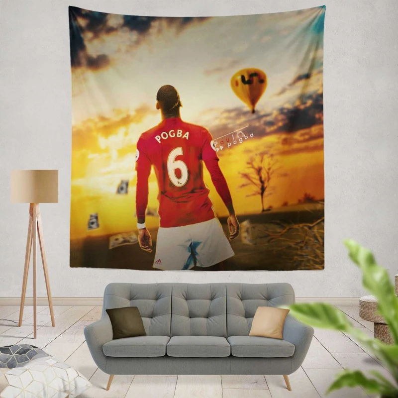 Paul Pogba Ready Premier League Footballer Player Tapestry