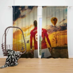 Paul Pogba Ready Premier League Footballer Player Window Curtain