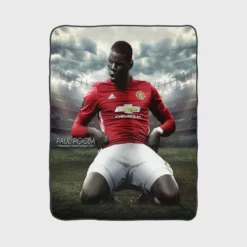 Paul Pogba Spirited Soccer Player Fleece Blanket 1