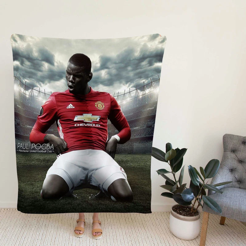 Paul Pogba Spirited Soccer Player Fleece Blanket