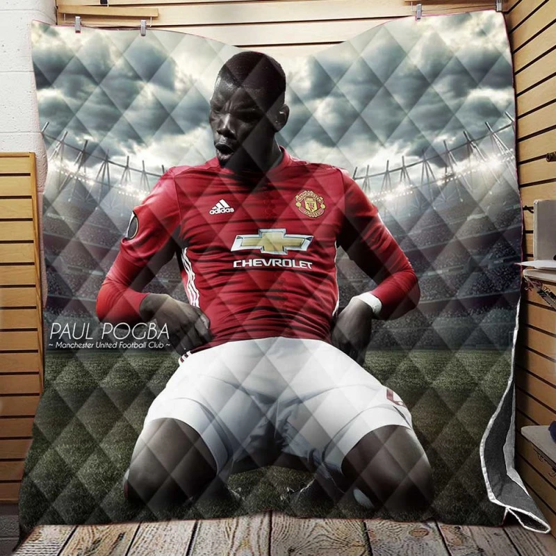 Paul Pogba Spirited Soccer Player Quilt Blanket