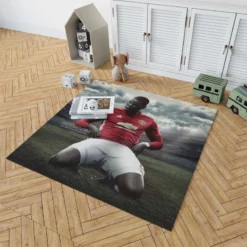 Paul Pogba Spirited Soccer Player Rug 1