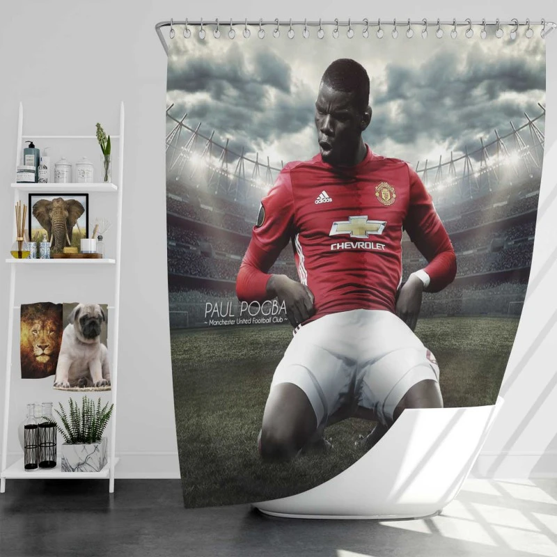 Paul Pogba Spirited Soccer Player Shower Curtain