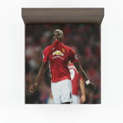 Paul Pogba Spright Man United Football Player Fitted Sheet