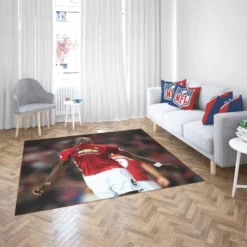 Paul Pogba Spright Man United Football Player Rug 2