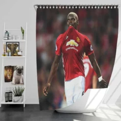 Paul Pogba Spright Man United Football Player Shower Curtain