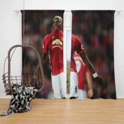 Paul Pogba Spright Man United Football Player Window Curtain