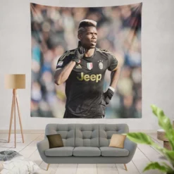 Paul Pogba confident Juve Soccer Player Tapestry