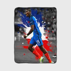 Paul Pogba encouraging French Football Player Fleece Blanket 1