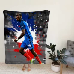 Paul Pogba encouraging French Football Player Fleece Blanket