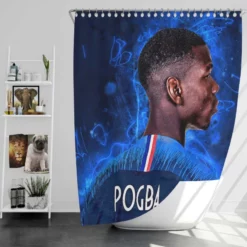 Paul Pogba enduring France Football Player Shower Curtain