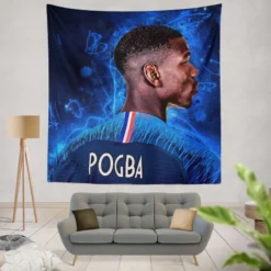 Paul Pogba enduring France Football Player Tapestry