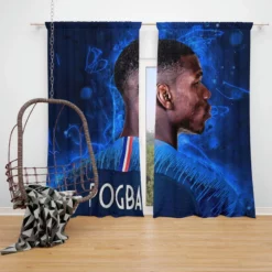 Paul Pogba enduring France Football Player Window Curtain