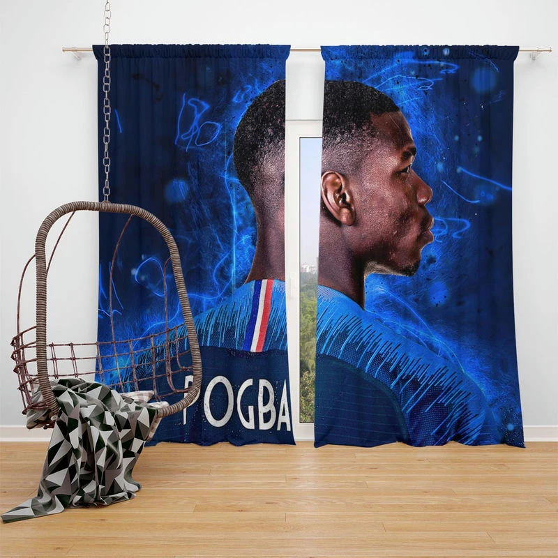 Paul Pogba enduring France Football Player Window Curtain