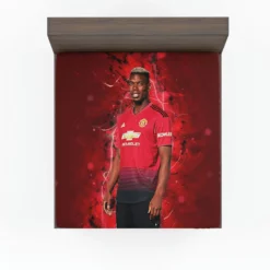 Paul Pogba euphoric United Footballer Player Fitted Sheet