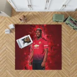 Paul Pogba euphoric United Footballer Player Rug