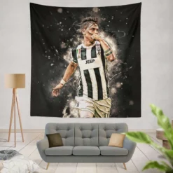 Paulo Bruno Dybala Juventus Star Soccer Player Tapestry