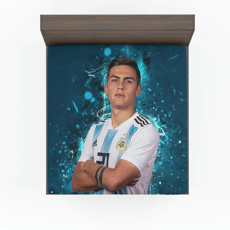 Paulo Bruno Dybala bustling Footballer Player Fitted Sheet