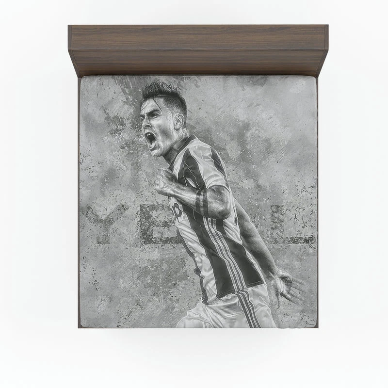 Paulo Bruno Dybala focused Football Player Fitted Sheet