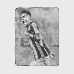 Paulo Bruno Dybala focused Football Player Fleece Blanket 1