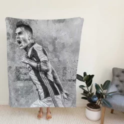 Paulo Bruno Dybala focused Football Player Fleece Blanket