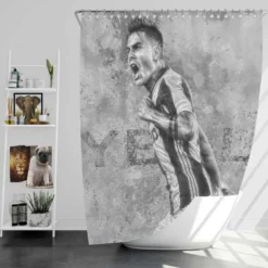 Paulo Bruno Dybala focused Football Player Shower Curtain