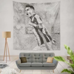 Paulo Bruno Dybala focused Football Player Tapestry