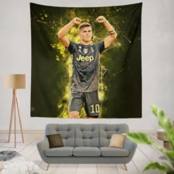 Paulo Bruno Dybala mercurial Juve Soccer Player Tapestry