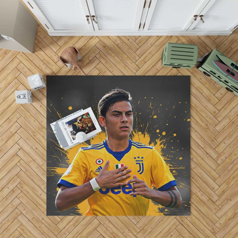 Paulo Bruno Dybala sharp Juve Football Player Rug