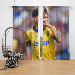 Paulo Bruno Dybala spright Football Player Window Curtain