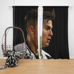 Paulo Bruno Dybala vivacious Football Player Window Curtain