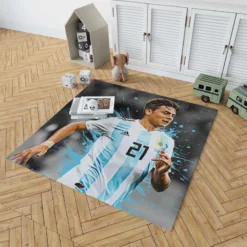 Paulo Dybala athletic Soccer Player Rug 1