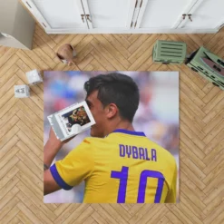 Paulo Dybala confident Soccer Player Rug