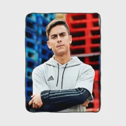 Paulo Dybala encouraging Juve Football Player Fleece Blanket 1