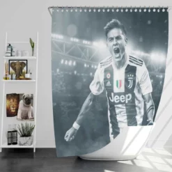 Paulo Dybala euphoric Footballer Player Shower Curtain