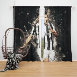 Paulo Dybala fastidious Soccer Player Window Curtain