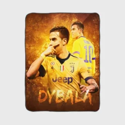 Paulo Dybala hardworking sports Player Fleece Blanket 1