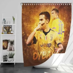 Paulo Dybala hardworking sports Player Shower Curtain