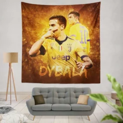 Paulo Dybala hardworking sports Player Tapestry