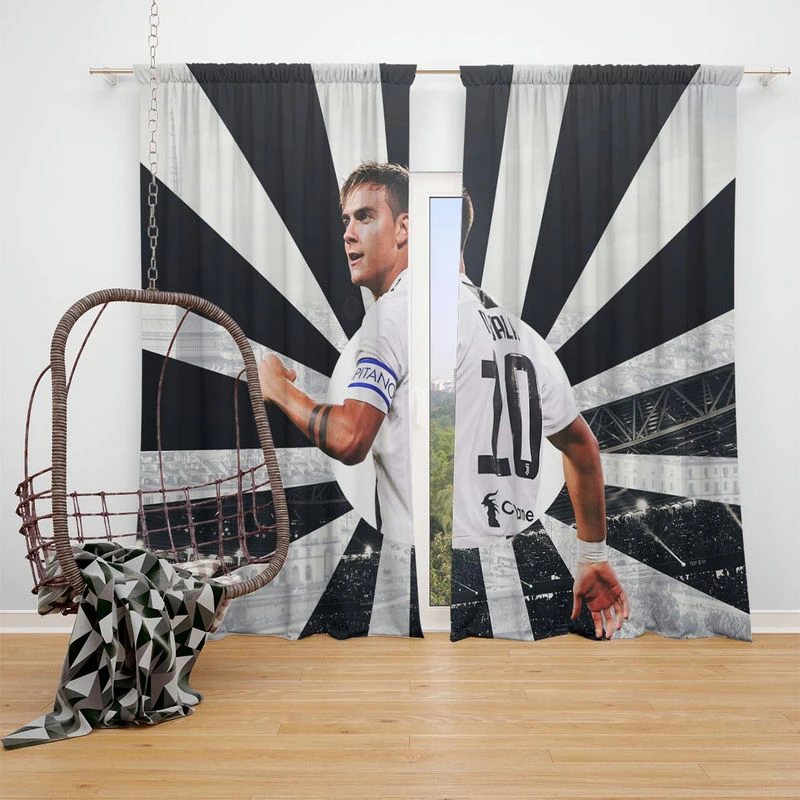 Paulo Dybala sportive Football Player Window Curtain