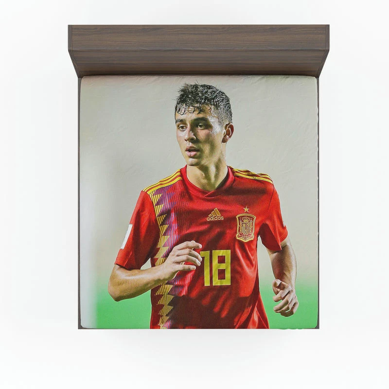 Pedri Energetic Spanish Football Player Fitted Sheet