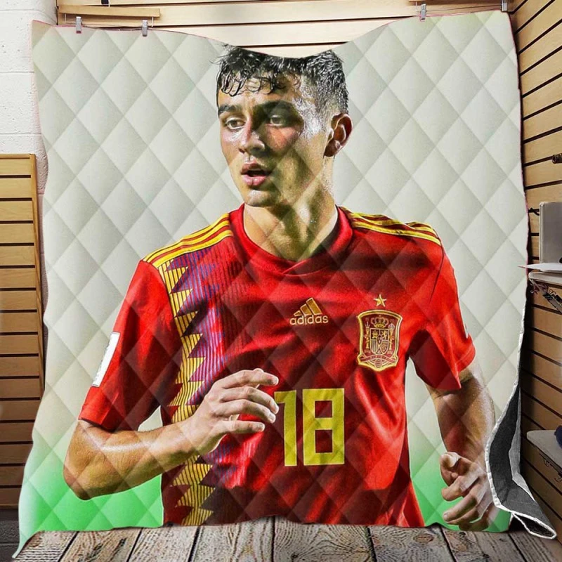 Pedri Energetic Spanish Football Player Quilt Blanket