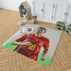 Pedri Energetic Spanish Football Player Rug 1