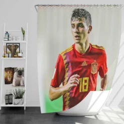 Pedri Energetic Spanish Football Player Shower Curtain