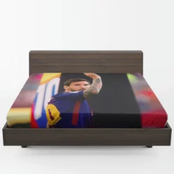 Persistent Barca Soccer Player Lionel Messi Fitted Sheet 1