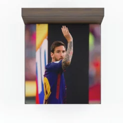 Persistent Barca Soccer Player Lionel Messi Fitted Sheet