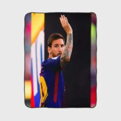 Persistent Barca Soccer Player Lionel Messi Fleece Blanket 1