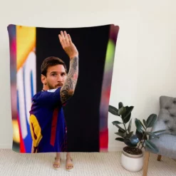 Persistent Barca Soccer Player Lionel Messi Fleece Blanket